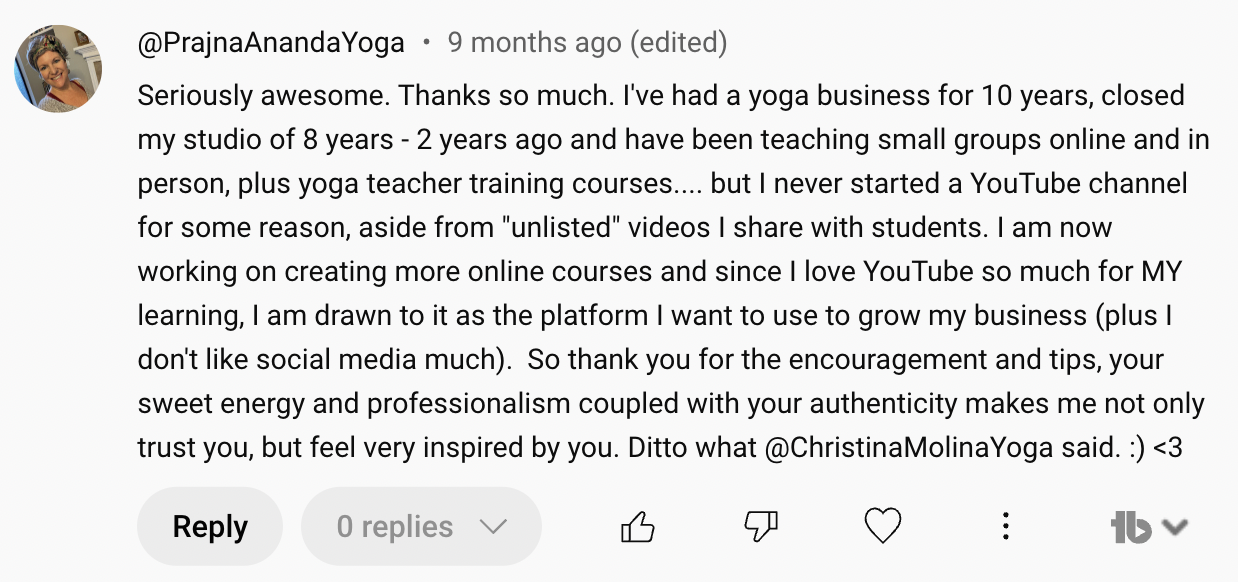 youtube training 2024 testimonial 1